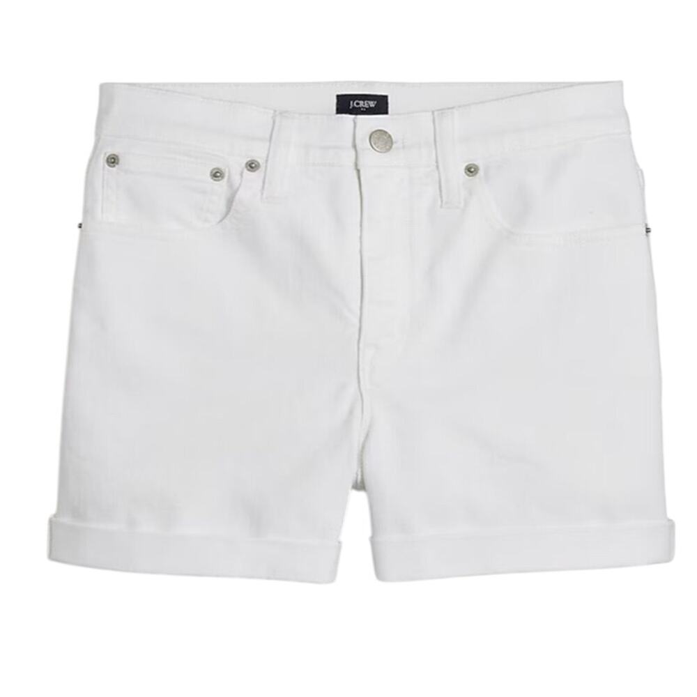 J. Crew Factory Women's Classic White Cuffed Denim Jean Shorts 29 New